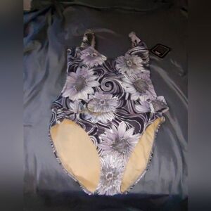 Size 14 NWT Newport bathing suit Light purple, silver and black.